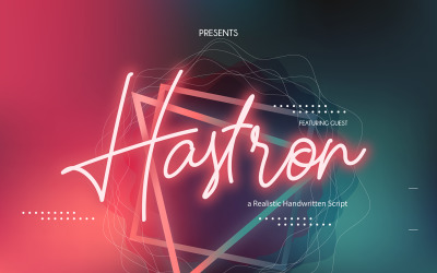 Hastron | Fuente Cursiva Neon Monoline