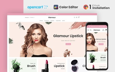 Modello OpenCart di Glamour Cosmetics Store