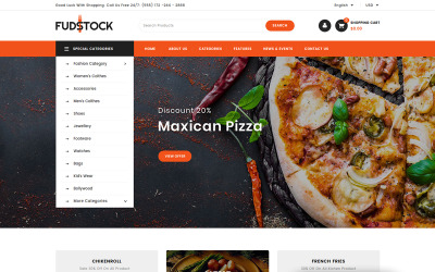 Fudstock - Tema PrestaShop del negozio di ristoranti