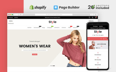 Responsive Style Fashion Store Shopify Theme #83942