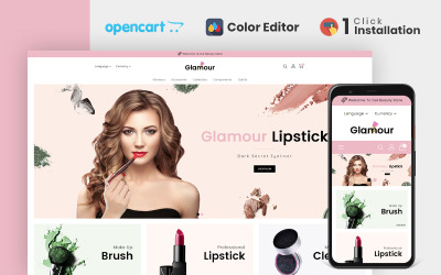 Шаблон OpenCart для магазина гламурной косметики