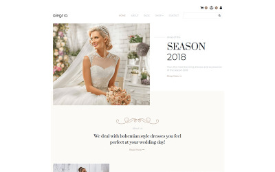 Alegria - Menyasszonyi bolt MotoCMS e-kereskedelmi sablon