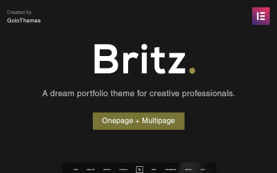 Britz - Minimal Onepage and Multipage Portfolio WordPress Theme