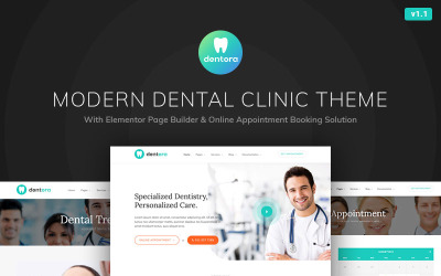 Dentora - тема для стоматологічної клініки WordPress Elementor