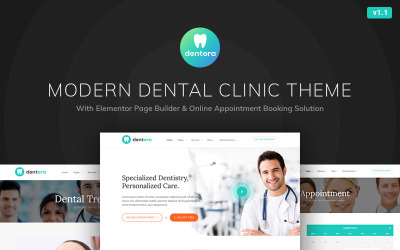 Dentora – тема WordPress Elementor для стоматологічної клініки