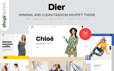 Dier - Minimalt och rent mode Shopify-tema