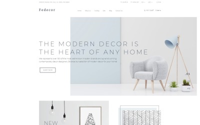 Fedecor - Modello OpenCart pulito multipagina per interior design