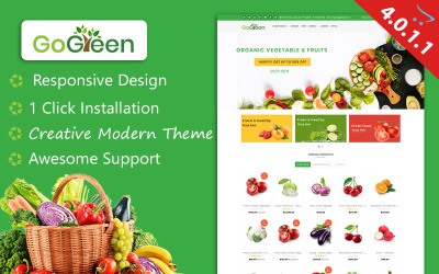 Gogreen – Organikus élelmiszerbolt OpenCart sablon