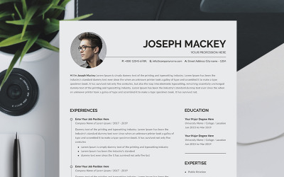 "Joseph Mackey" - Шаблон резюме №84066