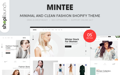 Mintee - минималистичная и чистая модная тема Shopify