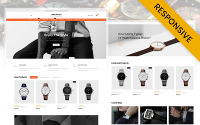 Modello reattivo OpenCart del negozio Time Watch