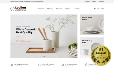 Responsivt Levilon - Ceramic Store PrestaShop Theme PrestaShop-tema #84008