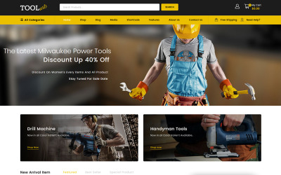 Reszponzív ToolArt - Power Tools Store WooCommerce sablon 84012