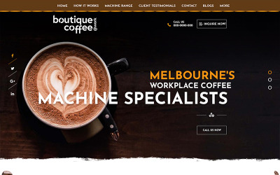 Boutique Coffee - PSD шаблон для кофейни