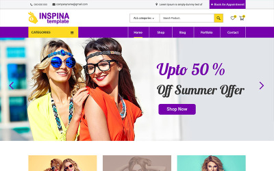 Inspina - E-ticaret Mağazası PSD Şablonu