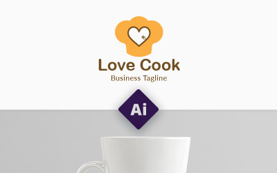 Modèle de logo Love Cook