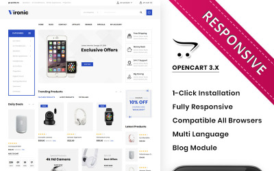 Vironic-大型电子商店OpenCart模板