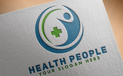 Egészségügyi emberek logó sablon