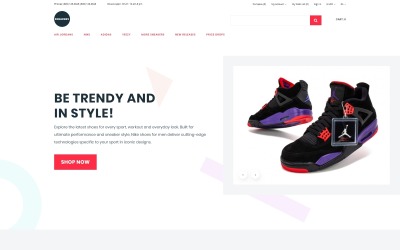 Sneakers - Sklep obuwniczy eCommerce Czysty szablon OpenCart
