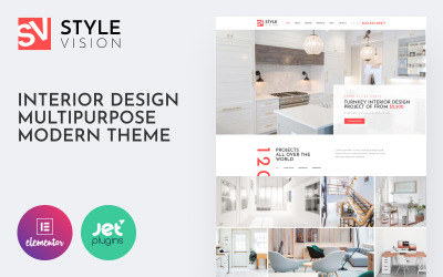 Style Vision - Tema WordPress Elementor moderno multiuso per interior design
