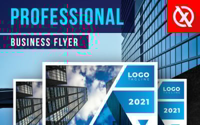 Diseño de volante comercial con degradado azul