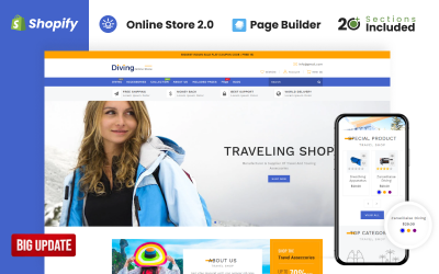 Dykning Resetillbehör Store Shopify Theme