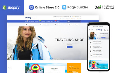 Negozio di accessori da viaggio per immersioni Tema Shopify