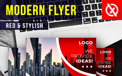 Snygg röd affärsflyerdesign