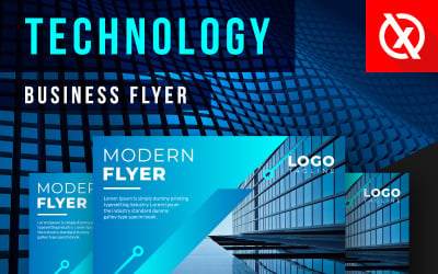 Stilvoller digitaler Technologie-Flyer - Vorlage für Unternehmensidentität