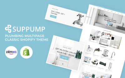 Suppump - Vízvezeték többoldalas klasszikus Shopify téma