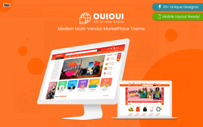 Tema WooCommerce "OuiOui - Multi Vendor MarketPlace Elementor WordPress" #84419
