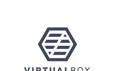 Modelo de logotipo de caixa virtual