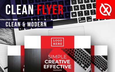 Folheto vermelho simples e eficaz - modelo de identidade corporativa