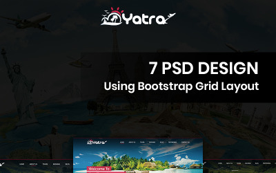 "Yatra - Travel PSD Template" - PSD шаблон №84593