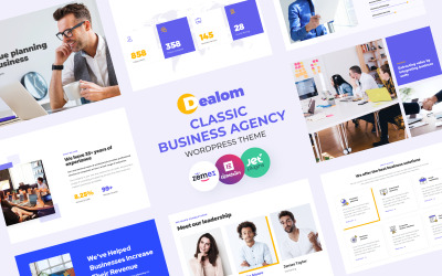 Dealom - WordPress Elementor-thema voor zakelijke bureaus en websites voor professionele dienstverlening