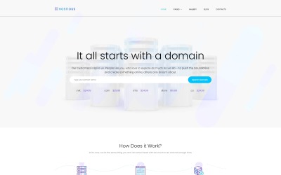 Joomla Vorlage namens "Hostious - Hosting Multipage Modern" #84633