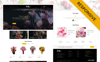 Modèle réactif OpenCart de magasin de bouquet de fleurs