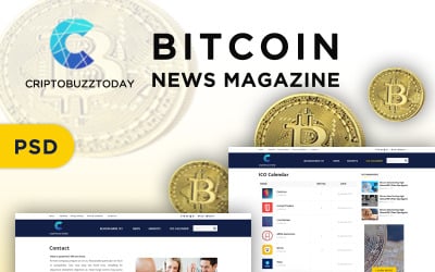 News Magazine Bitcoins PSD sablon
