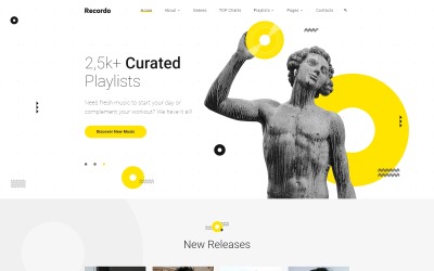 Recordo - Modello di sito Web HTML multipagina creativo di Music Studio