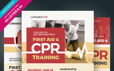 First Aid & CPR Training Flyer Márkastílus sablon 84985