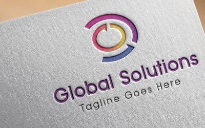 Modèle de logo de solutions globales