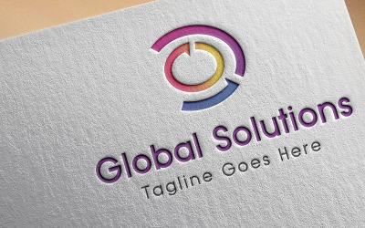 Sjabloon met logo voor wereldwijde oplossingen