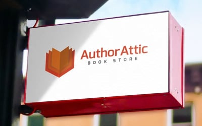 Author Attic Bookstore &amp;amp; Publishing Logo Template