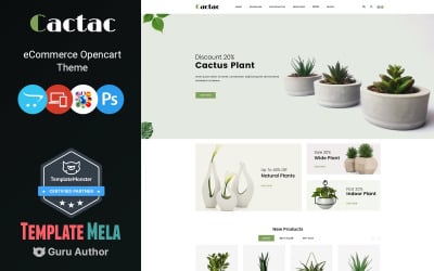 Cactac - шаблон OpenCart магазина растений