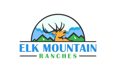 Elk Mountain Ranches Jordbruk Logo Design