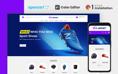 Esport Accessories Store OpenCart-sjabloon