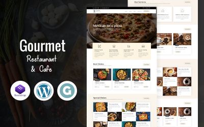 "Gourmet - Restaurant & Cafe" thème WordPress adaptatif #85189