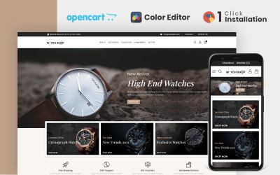 OpenCart-Vorlage für Uhren- und Zubehörspeicher