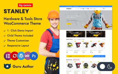 Stanley — Инструменты Магазин бытовой техники Адаптивная тема Elementor WooCommerce