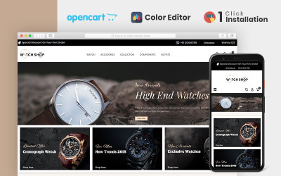 Template OpenCart Responsive #85153 "Watch And Accessories Store"